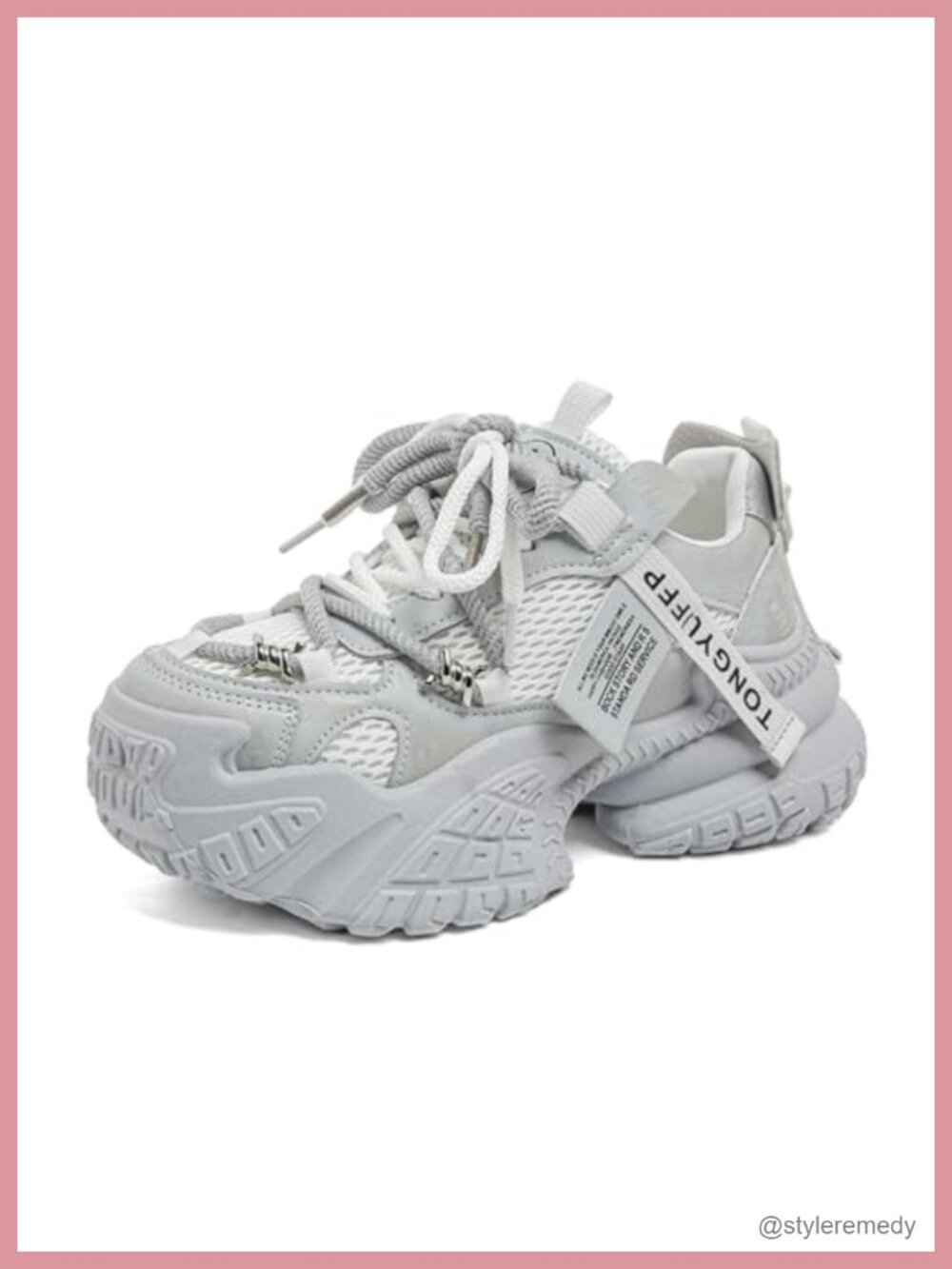 Chunky Platform Sneakers Women Casual Lace Up Fashion Tennis Shoes